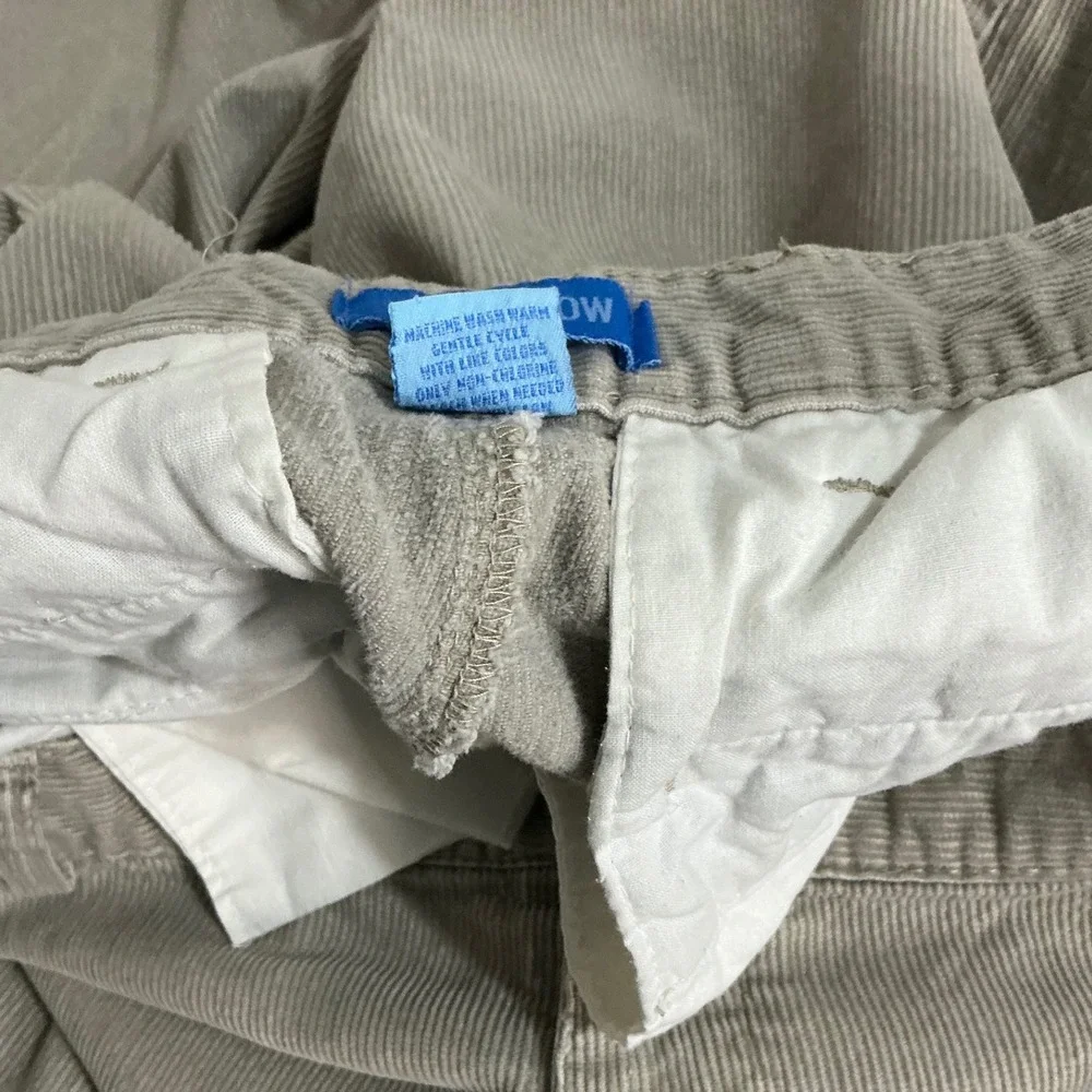 Savile‎ Row Men Corduroy Pants Beige Straight Fit Front Size 34W 30L